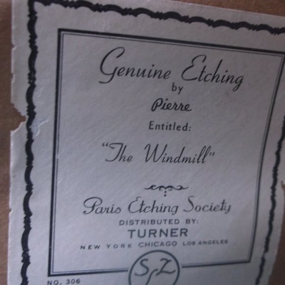 vintage framed etching prints.by Pierre set of 2 - Picture 7 of 8